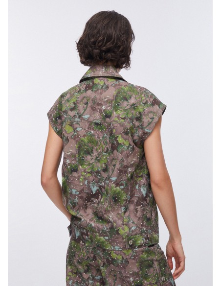 Gilet Liu-Jo Dk.olive comouflower