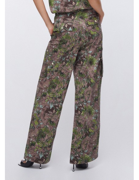 Pantalone Liu-Jo Dk.olive comouflower