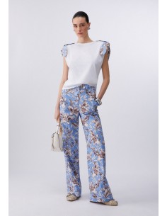 T-shirt Liu-Jo Bco/br.bl.wave lily