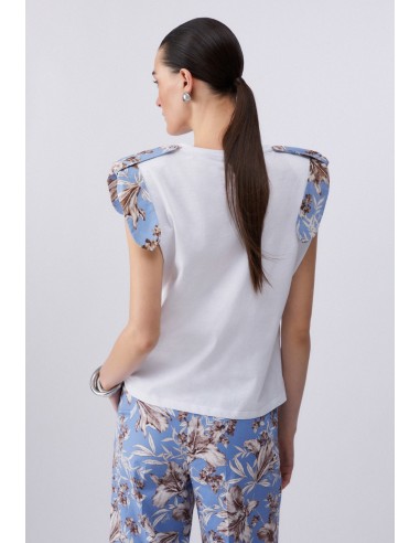 T-shirt Liu-Jo Bco/br.bl.wave lily