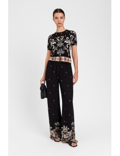 Pantalone Twinset St. foulard nero