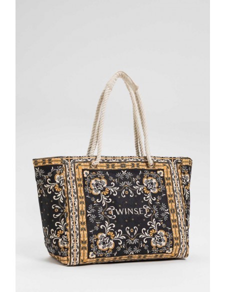 Borsa a spalla Twinset St. foulard nero