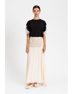 Blusa Twinset Nero/vaniglia