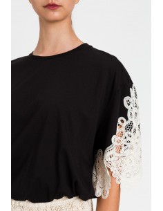 Blusa Twinset Nero/vaniglia 2