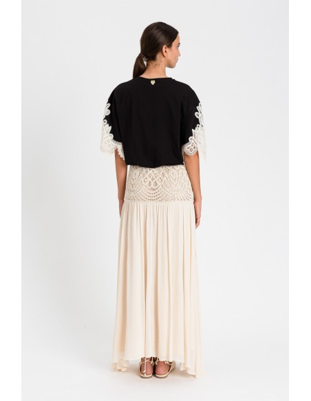 Blusa Twinset Nero/vaniglia