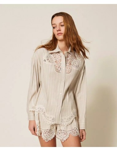 Camicia Twinset Riga fog/vaniglia