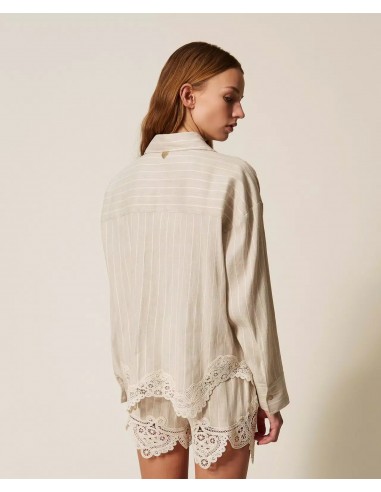 Camicia Twinset Riga fog/vaniglia