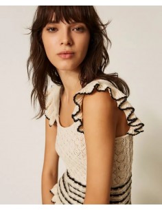 Top Twinset Bic.jacq Pergamena/nero 2