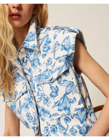 Gilet Twinset Off white/blue medio