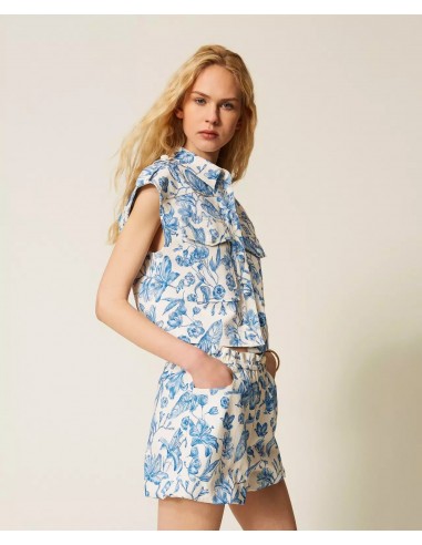 Gilet Twinset Off white/blue medio