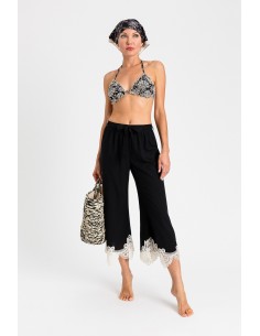 Pantalone Twinset Nero/vaniglia