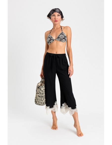 Pantalone Twinset Nero/vaniglia