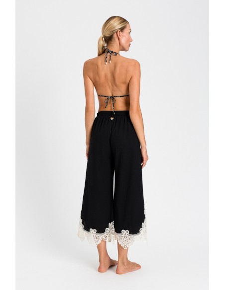 Pantalone Twinset Nero/vaniglia