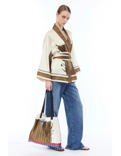 Giacca Nenette Avorio-marrone